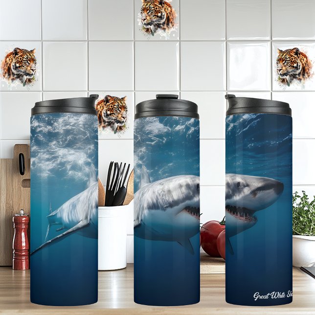 Weißer Hai Thermosbecher (Von Creator hochgeladen)