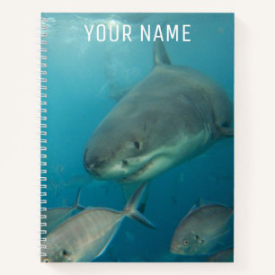 Weißer Hai Unterwasserportrait nach Maß Notizbuch