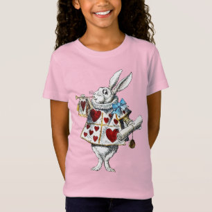 Weißer Hase Alice im Wunderland Herzhase T-Shirt