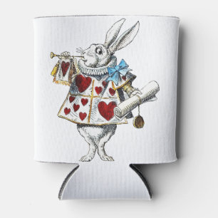 Weißer Hase Alice Wunderland Hase der Herzen Dosenkühler