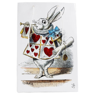Weißer Hase Alice Wunderland Herzhase Mittlere Geschenktüte