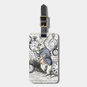Weißer Hase Alice Wunderland Uhren Kunst Gepäckanhänger