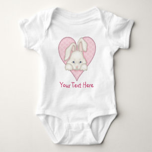 Weißer Hase - Rosa Baby Strampler