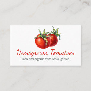 Weißer hausgemachter Tomatenverkauf Visitenkarte