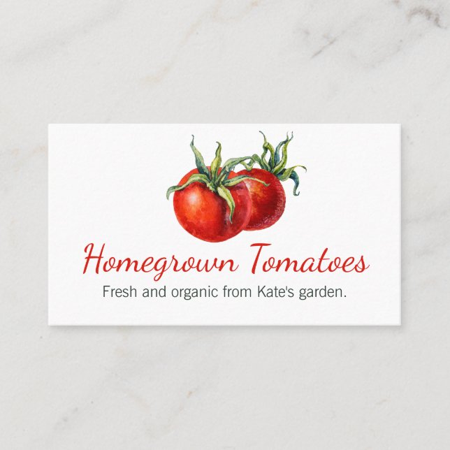 Weißer hausgemachter Tomatenverkauf Visitenkarte (Vorderseite)