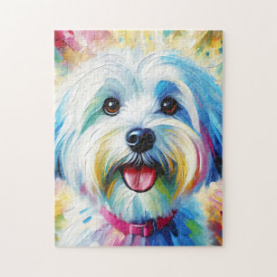Weißer Havanese Hund Acryl Druck Hunde Liebhaber G
