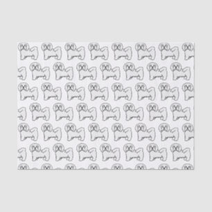 Weißer Havanese Süßer Cartoon-Hund-Muster Seidenpapier