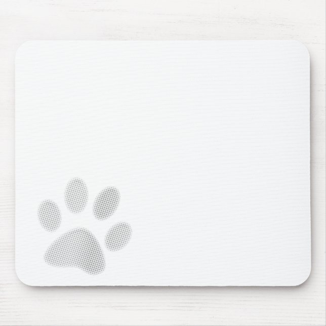 Weißer/hellgrauer Halbtontatzen-Druck Mousepad (Vorne)