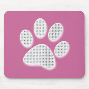 Weißer/hellgrauer Halbtontatzen-Druck Mousepad