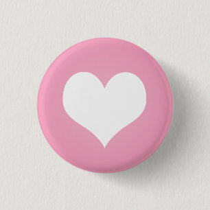 Weißer Herz-Flair Button