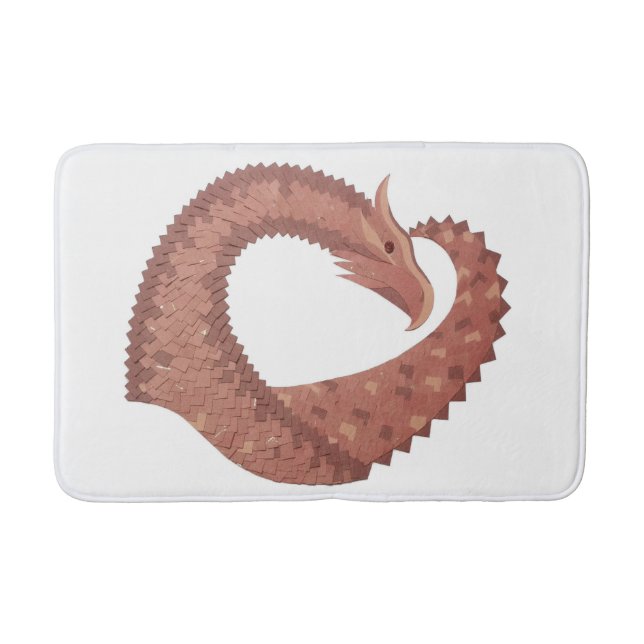 Weißer Herzdrache Badematte (Vorderseite)