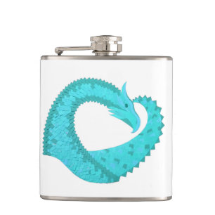 Weißer Herzdrache Flachmann