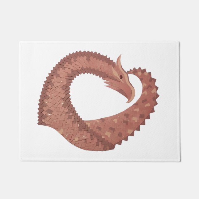 Weißer Herzdrache Fußmatte (Vorderseite)