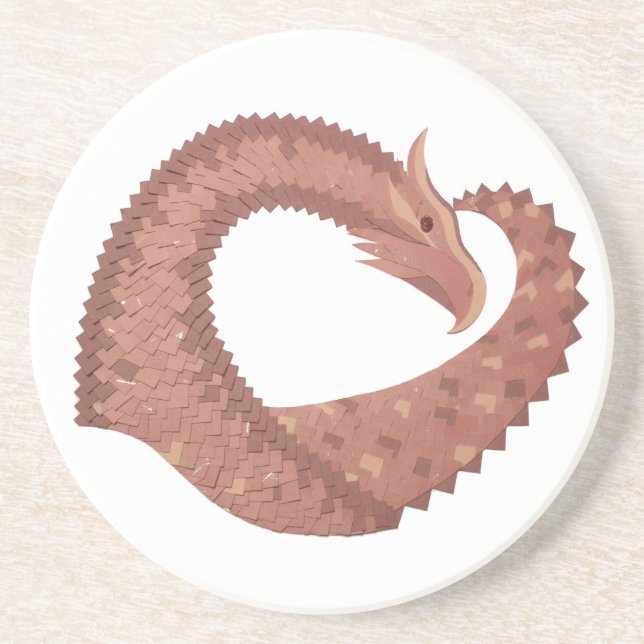 Weißer Herzdrache Getränkeuntersetzer (Vorne)