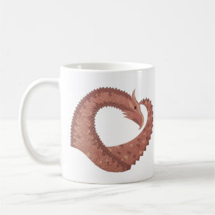 Weißer Herzdrache Kaffeetasse