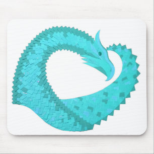 Weißer Herzdrache Mousepad