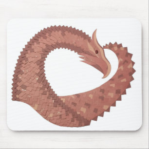 Weißer Herzdrache Mousepad