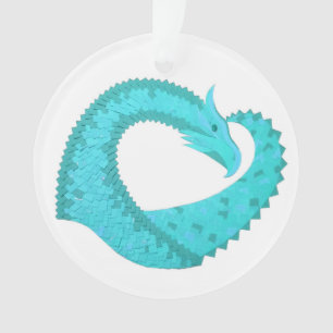 Weißer Herzdrache Ornament