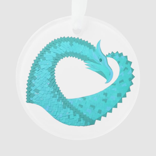 Weißer Herzdrache Ornament (Vorderseite)