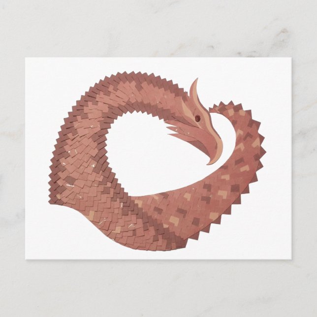 Weißer Herzdrache Postkarte (Vorderseite)