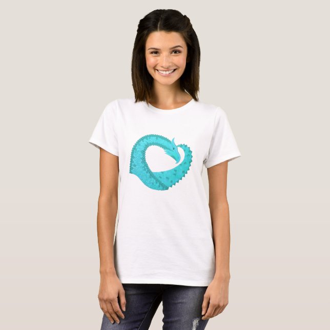 Weißer Herzdrache T-Shirt (Vorne ganz)