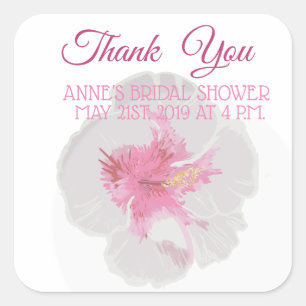 Weißer Hibiskus Quadratischer Aufkleber