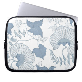 Weißer Hintergrund Delikatesse Blau Japanische Blu Laptopschutzhülle