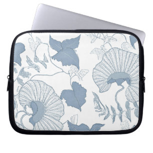 Weißer Hintergrund Delikatesse Blau Japanische Blu Laptopschutzhülle