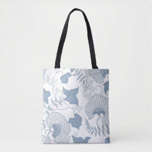Weißer Hintergrund Delikatesse Blau Japanische Blu Tasche