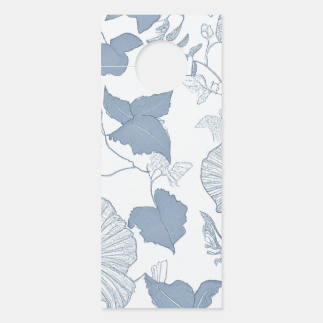 Weißer Hintergrund Delikatesse Blau Japanische Blu Türanhänger (Vorderseite)