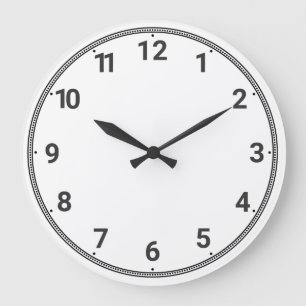 Weißer Hintergrund Große Wanduhr