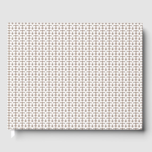 weißer Hintergrund mit braunem Muster Gästebuch (Vorderseite)