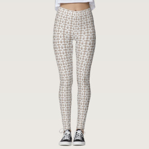 weißer Hintergrund mit braunem Muster Leggings