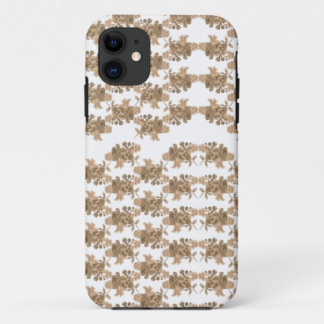 weißer Hintergrund mit braunen Blume Case-Mate iPhone Hülle (Rückseite)
