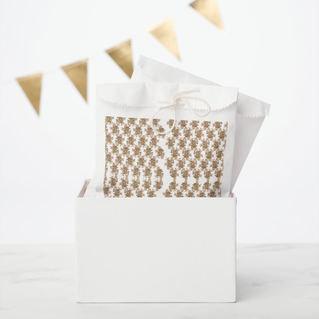 weißer Hintergrund mit braunen Blume Geschenktütchen (Party)