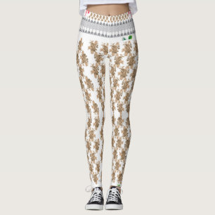 weißer Hintergrund mit braunen Blume Leggings