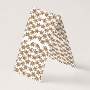 weißer Hintergrund mit braunen Blume Visitenkarten