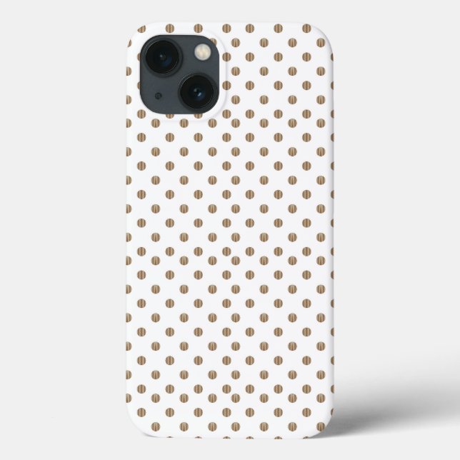weißer Hintergrund mit braunen Polka-Punkten Case-Mate iPhone Hülle (Rückseite)