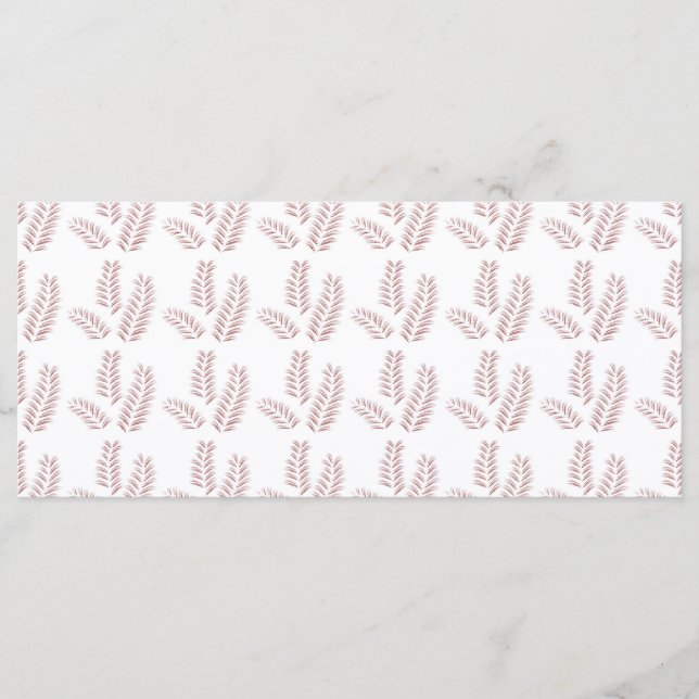 weißer Hintergrund mit rosa Blätter Menükarte (Vorderseite)