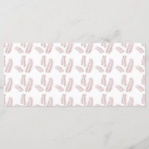 weißer Hintergrund mit rosa Blätter Menükarte