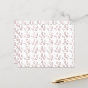 weißer Hintergrund mit rosa Blätter Postkarte