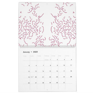 weißer Hintergrund mit vielen roten Linien Kalender