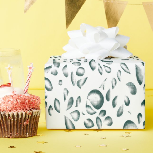 weißer Hintergrund mit vielen Wassertropfen Geschenkpapier (Geburtstagsparty)