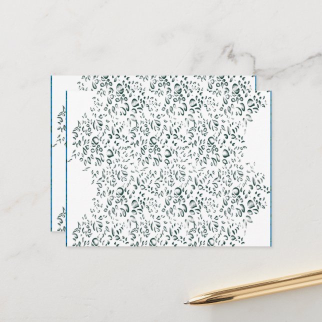 weißer Hintergrund mit vielen Wassertropfen Postkarte (Vorderseite/Rückseite Beispiel)