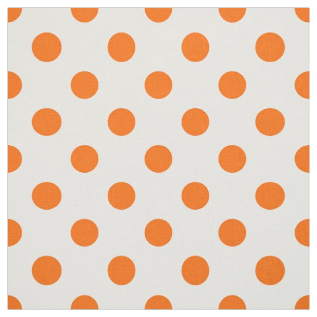 Weißer Hintergrund Orange Polka Dots Stoff (Muster)