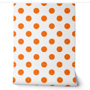 Weißer Hintergrund Orange Polka Dots Tapete