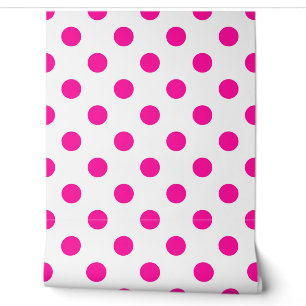 Weißer Hintergrund Rosa Polka Punkte Tapete