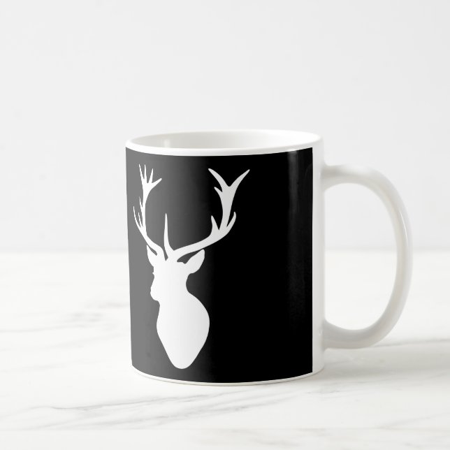 Weißer Hirsch-Kopf Kaffeetasse (Rechts)