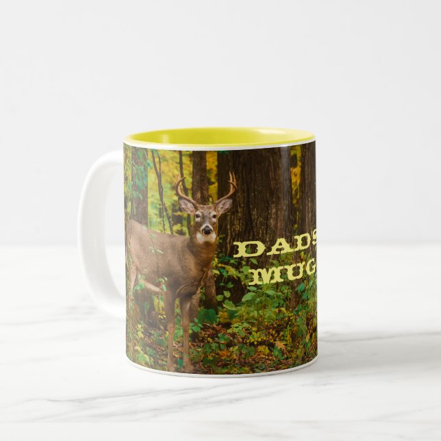 Weißer Hirschknochen mit Hornhaut Foto für Vater Zweifarbige Tasse (Vorderseite Links)