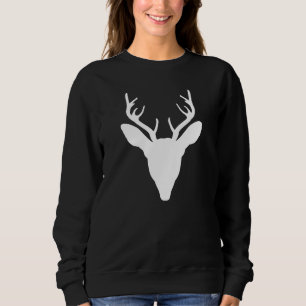 Weißer Hirschkopf-Silhouette Wildtier Sweatshirt